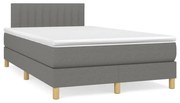 ΚΡΕΒΑΤΙ BOXSPRING ΜΕ ΣΤΡΩΜΑ &amp; LED ΣΚ.ΓΚΡΙ 120X190ΕΚ. ΥΦΑΣΜΑΤΙΝΟ 3270103