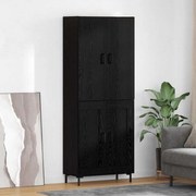 vidaXL Highboard Μαύρη Οξυά 69,5 x 34 x 180 εκ. Επεξεργασμένο ξύλο