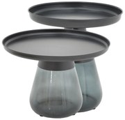Intrahome Τραπέζια σαλονιού Kunlo intrahome σετ 2τεμ μαύρο μέταλλο-μαύρο γυαλί | SKU: INTRAPA-212111234