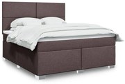 Κρεβάτι Boxspring με Στρώμα Σκούρο Καφέ 180x200 εκ Υφασμάτινο - Καφέ