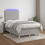 ΚΡΕΒΑΤΙ BOXSPRING ΜΕ ΣΤΡΩΜΑ &amp; LED ΑΝ.ΓΚΡΙ 120X200 ΕΚ ΥΦΑΣΜΑΤΙΝΟ 3135501