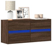 Έπιπλο Τοίχου Τηλεόρασης με LED Καφέ Δρυς 100x31x45 εκ. - Καφέ