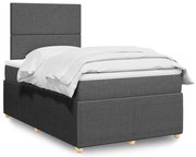 vidaXL Κρεβάτι Boxspring με Στρώμα Σκούρο Γκρι 120x200 εκ. Υφασμάτινο