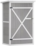 Outsunny Αποθήκη Εργαλείων με Ράφια ανθεκτική στις καιρικές συνθήκες 75 x 56 x 115cm Γκρι