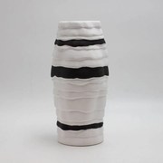 Βάζο Κεραμικό 819-00757 12x12x25cm White-Black Estheti Home Κεραμικό