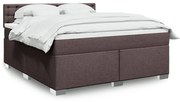 Κρεβάτι Boxspring με Στρώμα Σκούρο Καφέ 180x200 εκ Υφασμάτινο - Καφέ