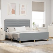 vidaXL Κρεβάτι σε Φωτεινό Γκρι 180x200 εκ. από Ύφασμα