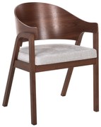 Καρέκλα NERO Rubberwood Καρυδί και Γκρί ύφασμα Κάθισμα 56x56x78Yεκ. 2αδα 56x56x78 εκ.