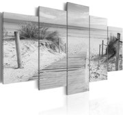 Πίνακας - Morning on the beach - black and white 100x50