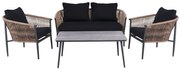 Σαλόνι Κήπου (Σετ 4Τμχ) Gasba Ε6874,1 Anthracite-Natural 4 Θέσεων