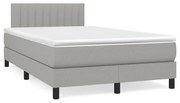 vidaXL Κρεβάτι Boxspring με Στρώμα Ανοιχτό Γκρι 120x190 εκ. Υφασμάτινο