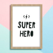 Παιδικό Πόστερ Super Hero KD211 22x31cm Λευκό Κάδρο PVC (με πόστερ)