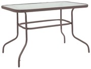 Τραπέζι κήπου Leno από μέταλλο καφέ-γυαλί 110x60x70
