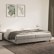 Κρεβάτι Boxspring με Στρώμα Ανοιχτό Γκρι 200x200 εκ. Βελούδινο