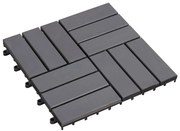 vidaXL Πλακάκια Deck 10 τεμ. Γκρι Πατίνα 30x30 εκ. Μασίφ Ξύλο Ακακίας