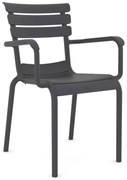 Hera/P-PL* Resin Armchair Anthracite  metax-01-00-2716 διάστ.58.0000 x 58.0000 x 84.0000