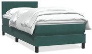 Box Spring κρεβάτι με στρώμα σκούρο πράσινο 80x220εκ. Βελούδινο 3316428