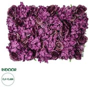 Τεχνητό Διακοσμητικό Πάνελ Λουλουδιών Φουξ & Βυσσινί Τριαντάφυλλα Artificial Garden 20356 Globostar-20356-Φούξια 20356