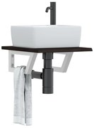 vidaXL Ράφι Νιπτήρα Τοίχου από Ατσάλι / Μασίφ Ξύλο Δρυός