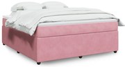 vidaXL Κρεβάτι Boxspring με Στρώμα Ροζ 180x200 εκ. Βελούδινο