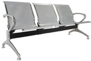 WOODWELL Ε503,01Κάθισμα Αναμονής - Υποδοχής 3 Θέσεων, Μέταλλο Χρώμιο Mesh Γκρι 181x58x77cm Ε503,01