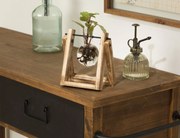 Διακοσμητικό Υδροπονικό Βάζο Soliflore Atmosphera με ξύλινη βάση και διαστάσεις 14.5x6.5x16.5cm