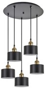 SE21-BR-10-5BL-MS1 MAGNUM BRONZE  Black Metal Shade Pendant+ HOMELIGHTING 77-8765