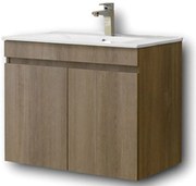 Έπιπλο Μπάνιου Πάγκος Με Νιπτήρα Omega 75 S3BOM075GO0 75x45x60cm Grey-White Πορσελάνη,Μελαμίνη