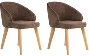 Καρέκλα Bentley (Σετ 2Τμχ) 566WYL1115 48x58x86cm Brown-Oak Ξύλο,Ύφασμα