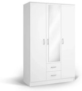 MATIS Ντουλάπα τρίφυλλη με καθρέφτη Iva 3k2fO Άσπρο Matis311109