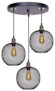 Φωτιστικό Οροφής Amos 0207378 30x30x65cm 3xE27 60W Black-Gold Megapap Metal