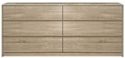 Συρταριέρα Kuanger pakoworld mdf σε φυσική απόχρωση 120x40x70εκ