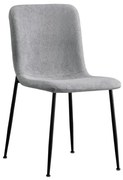 Καρέκλα Gratify γκρι μπουκλέ ύφασμα-πόδι μαύρο μέταλλο 43x56x83εκ 43x56x83 εκ.