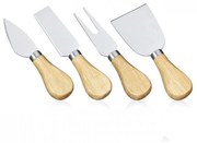 Μαχαίρια Τυριού Formaggio (Σετ 4Τμχ) 296693 Silver-Natural Cilio Ανοξείδωτο Ατσάλι