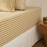 Σεντόνι με λάστιχο από βαμβακερό seersucker, ύψος 30εκ., Cottage Absinthe