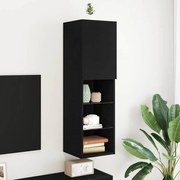 vidaXL Ντουλάπι TV Μαύρο 30.5 x 30 x 102 εκ Επεξεργασμένο ξύλο