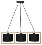 Φωτιστικό Οροφής Τρίφωτο Heronia HKF-03 14-0225 Wood/Black