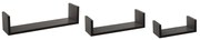 Ράφια Τοίχου (Σετ 3τμχ) F-V Edge Black 138955A
