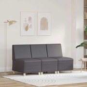 vidaXL Μοναδικός Καναπές χωρίς Χερούλια 3 pcs Γκρι 55 x 74 x 82 εκ.