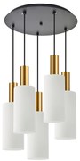SE21-GM-4-5BL-GL3 ADEPT TUBE Gold Matt Pendant White Glass+
