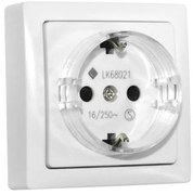 Πρίζα Σούκο 16Α Λευκό Επίτοιχη 13-35501223 Lumen-13-35501223-Λευκό 13-35501223