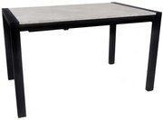 Τραπέζι Επεκτεινόμενο Silva 974NMB1738 120/187x74x75cm Stone Effect Grey-Black Μοριοσανίδα, Μέταλλο