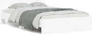 vidaXL Πλαίσιο Κρεβατιού με Κεφαλάρι/LED Λευκό 140 x 200 εκ