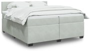 vidaXL Κρεβάτι Boxspring με Στρώμα Ανοιχτό Γκρι 200x200 εκ. Βελούδινο