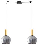 SE21-GM-4-BL2-GL2 ADEPT TUBE Gold Matt Pendant Smoked Glass+