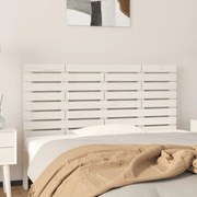 Κεφαλάρι Τοίχου Λευκό 126x3x63 εκ. από Μασίφ Ξύλο Πεύκου - Λευκό