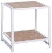 Κομοδίνο ATOS Μεταλ.Άσπρο/Mdf Φυσικό 48x44x50cm