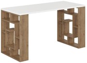 Γραφείο Labirent χρώμα λευκό-καρυδί 140x60x75εκ 140x60x75 εκ.