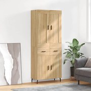 vidaXL Ντουλάπι Sonoma δρυς 69,5 x 34 x 180 εκ. από Επεξεργασμένο Ξύλο