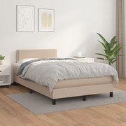 Κρεβάτι Boxspring με Στρώμα Καπουτσίνο 120x200εκ.από Συνθ.Δέρμα - Καφέ